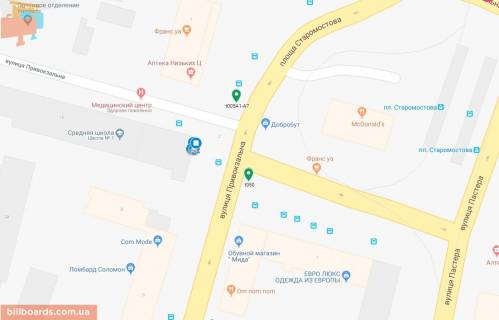 Scrolller, Scroll A in Dnipro (Dnipropetrovsk), 3.14х2.32  pl. Staromostova - st. Privokzal'na, navproti Makdonal'dz, bila svitlofora - 169367 scheme