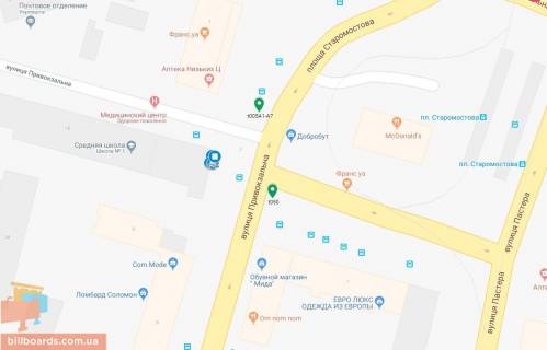 Scrolller, Scroll A in Dnipro (Dnipropetrovsk), 3.14х2.32  pl. Staromostova - st. Privokzal'na, navproti Makdonal'dz, bila svitlofora - 169368 scheme