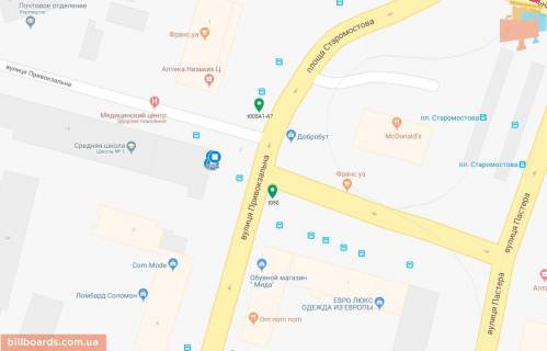 Scrolller, Scroll A in Dnipro (Dnipropetrovsk), 3.14х2.32  pl. Staromostova - st. Privokzal'na, navproti Makdonal'dz, bila svitlofora - 169369 scheme