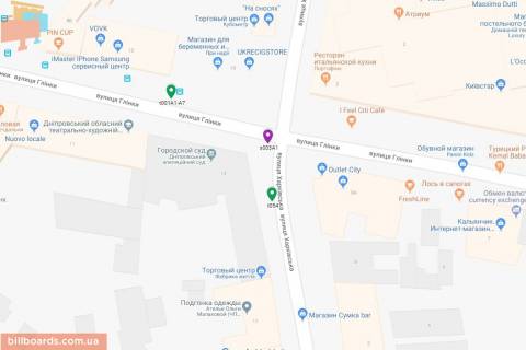 Скроллер B в Днепр (Днепропетровск), 3.14х2.32  вул. Харківська - Королеви Єлизавети ІІ вул. (Глінки), біля Апеляційного суду, біля світлофору - 229792 схема