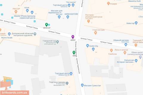 Скролер, Скрол B у Дніпро (Дніпропетровськ), 3.14х2.32  вул. Харківська - Королеви Єлизавети ІІ вул. (Глінки), біля Апеляційного суду, біля світлофору - 229794 схема