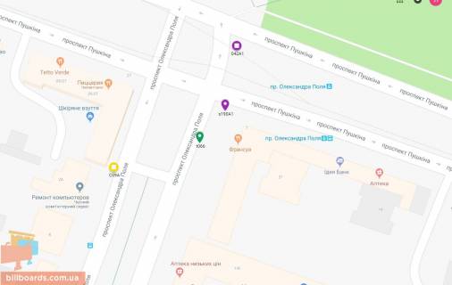 Scrolller, Scroll A in Dnipro (Dnipropetrovsk), 3.14х2.32  prosp. Oleksandra Pola - prosp. Puskina, bila "ATB", bila svitlofora - 169426 scheme