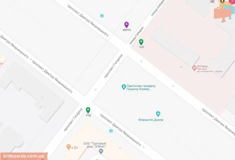 Scrolller, Scroll A in Dnipro (Dnipropetrovsk), 3.14х2.32  prosp. Dmitra Avornic'kogo - prosp. Gagarina, ruh u bik Likarni im.Mecnikova, bila svitlofora - 169602 scheme