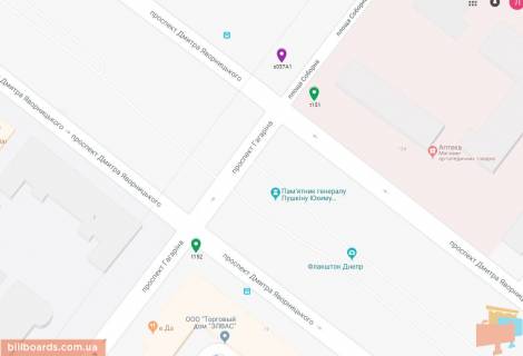 Scrolller, Scroll A in Dnipro (Dnipropetrovsk), 3.14х2.32  prosp. Dmitra Avornic'kogo - prosp. Gagarina, ruh u bik Likarni im.Mecnikova, bila svitlofora - 169604 scheme
