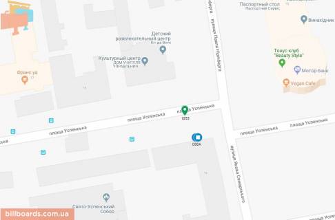 Беклайт B у Дніпро (Дніпропетровськ), 3.14х2.32  пл. Успенська (Дем'яна Бєдного) - вул. Івана Шулика (Якова Самарського), до ТЦ НОВИЙ ЦЕНТР схема