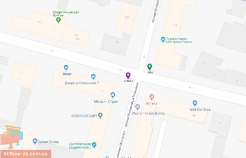 Бэклайт A в Днепр (Днепропетровск) Січеславська Набережна вул. (колиш. Набережна Леніна вул.) - Словацького вул., 1 схема