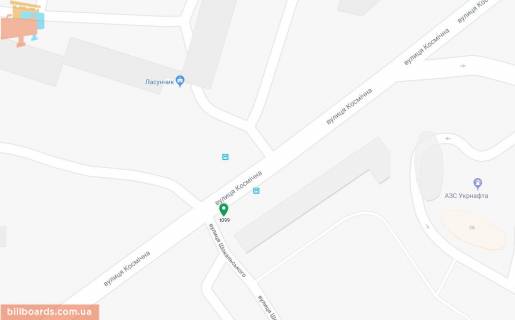 Билборд A в Днепр (Днепропетровск) Космічна вул. - Миколи Вороного (Шокальського)вул. схема
