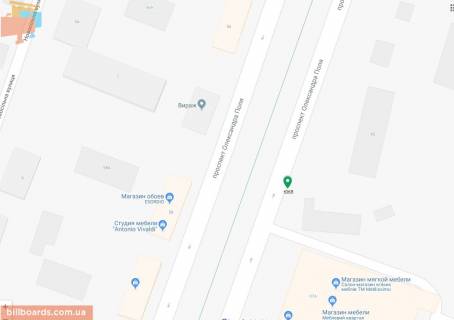 Бэклайт A в Днепр (Днепропетровск) Поля пр. (колиш. Кірова пр.), 104, навпроти схема