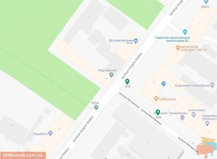 Бэклайт A в Днепр (Днепропетровск), 3.14х2.32  Лазаря Глоби (Сєрова, Фабра вул)., 9 - вул. Мечникова схема