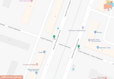 Скроллер A в Днепр (Днепропетровск) Поля пр. (колиш. Кірова пр.), 127 - Гавриленко вул. - 172707 схема