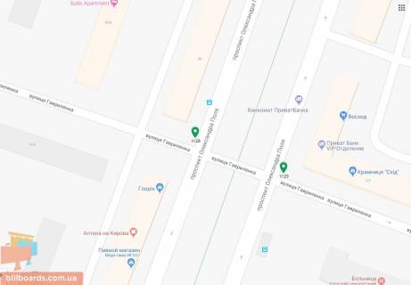 Скроллер A в Днепр (Днепропетровск) Поля пр. (колиш. Кірова пр.), 127 - Гавриленко вул. - 172708 схема