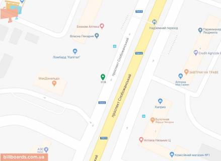 Скролер, Скрол A у Дніпро (Дніпропетровськ), 3.14х2.32  Слобожанський (Газети Правда) пр.), 1/А, біля Макдональдз, на зупинці, на світлофорі - 181515 схема