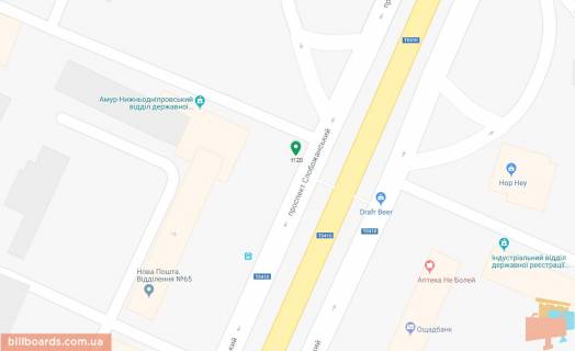 Скролер, Скрол A у Дніпро (Дніпропетровськ), 3.14х2.32  Слобожанський (Газети Правда) пр.) в районі буд. №13, біля маг. "EVA", на зупинці, на світлофорі - 181523 схема
