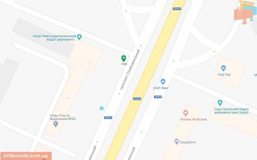Скролер, Скрол A у Дніпро (Дніпропетровськ), 3.14х2.32  Слобожанський (Газети Правда) пр.) в районі буд. №13, біля маг. "EVA", на зупинці, на світлофорі - 181526 схема