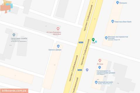 Бэклайт B в Днепр (Днепропетровск), 3.14х2.32  Слобожанський (Газети Правда) пр.), 68/Б, біля  ТЦ "Океан", на світлофорі схема