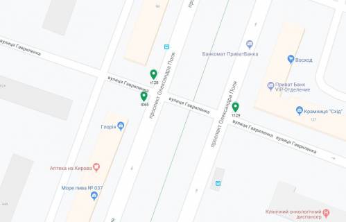 Скролер, Скрол A у Дніпро (Дніпропетровськ) Поля ін. (Кол. Кірова пр.), 92 - Гавриленко вул., Рух вгору, на світлофор - 188417 схема