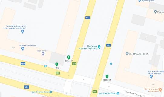 Скролер, Скрол A у Дніпро (Дніпропетровськ) Дмитра Яворницького (Карла Маркса) ін. (Кол. Маркса пр.), 100 - Княгині Ольги (Горького) вул., За перехрестям, на світлофор, в сторону вокзалу - 188425 схема