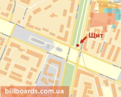 Билборд  в Каменское (Днепродзержинск) Свободы пр., 65 / Аношкина пр. схема