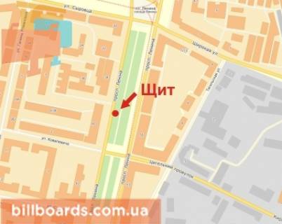 Билборд  в Каменское (Днепродзержинск) Свободы пр., 40 схема