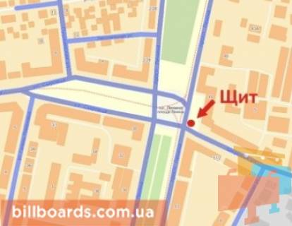 Билборд  в Каменское (Днепродзержинск) Свободы пр., 47 / Широкая ул. схема
