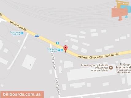 Билборд A в Каменское (Днепродзержинск), 6х3  вул.Січеславський шлях (вул.Дніпропетровська) навпроти АГЗС "ВостокГаз", напрямок до виїзду з міста схема