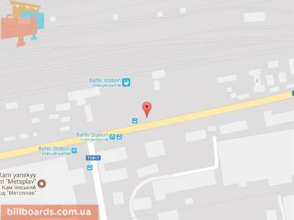 Билборд B в Каменское (Днепродзержинск), 6х3  вул.Січеславський шлях (вул.Дніпропетровська) (район станція Запоріжжя-Кам'янське (Баглій)), напрямок до виїзду з міста схема