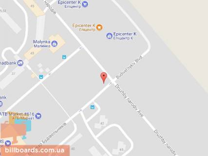 Билборд B в Каменское (Днепродзержинск), 6х3  просп. Дружби Народів, навпроти гіпермаркету "Епіцентр"(3) схема