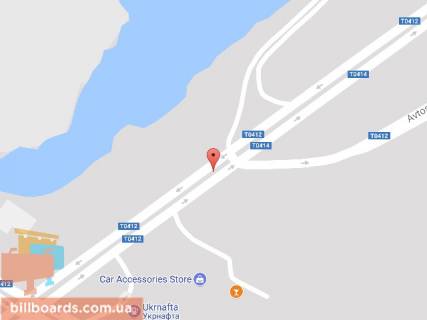 Билборд B в Каменское (Днепродзержинск), 6х3  Єлизаветівське шосе (р-н в'їзду на мостовий перехід через р. Дніпро) схема