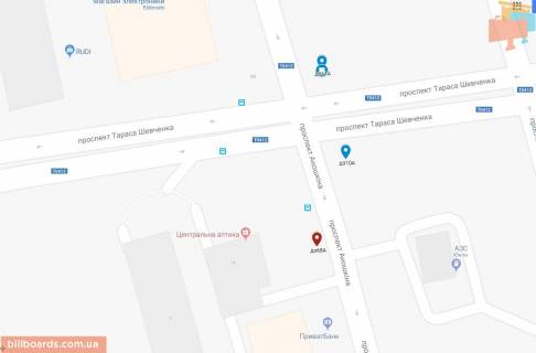 Billboard A in Kam'yanske (Dniprodzerzhinsk), 6х3  prosp. Anoskina, rajon central'noi apteki scheme