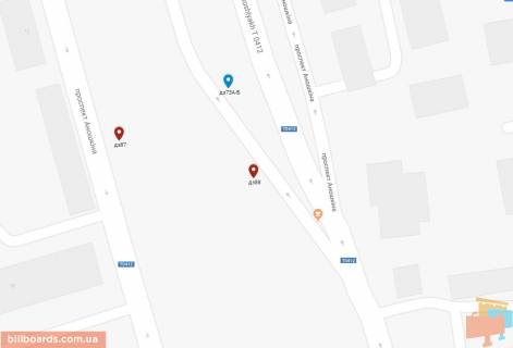 Billboard B in Kam'yanske (Dniprodzerzhinsk), 6х3  prosp. Anoskina, navproti bud. No22, viizd na novij mist scheme