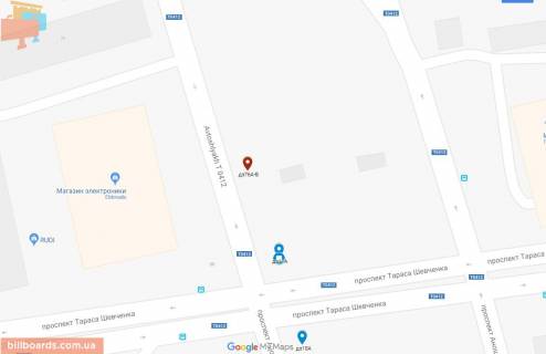 Билборд A в Каменское (Днепродзержинск) Аношкина пр., 24, напротив схема