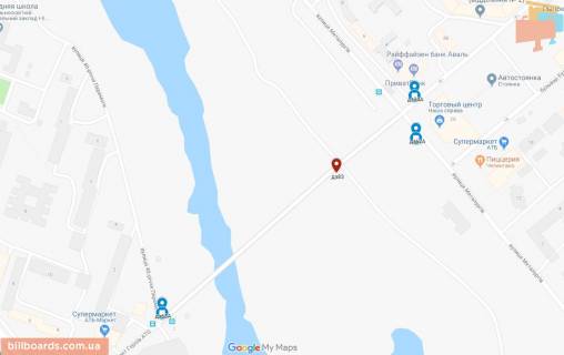 Билборд A в Каменское (Днепродзержинск), 6х3  мостовий перехід з 9-го на 1-й мікрорайон, біля світлофора схема