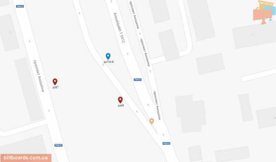 Билборд B в Каменское (Днепродзержинск) Аношкина пр., 22 (въезд на л/б мост) схема