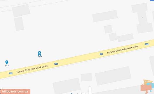 Билборд B в Каменское (Днепродзержинск), 6х3  перехрестя пр. Перемоги з поворотом на с. Курилівка схема