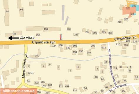 Билборд B в Дрогобыче Стрийська вул., 169 схема