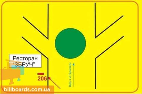 Білборд, Бігборд (Борд)  B у Гусятині пгт. Гусятин, кольцо схема