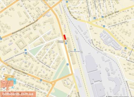 Билборд A в Ивано-Франковске Привокзальна пл. - Грюнвальдська вул., правий схема