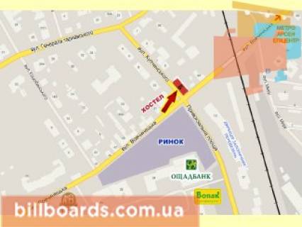 Билборд B в Ивано-Франковске Вовчинецька (Гагаріна) вул. - Привокзальна вул., правий схема
