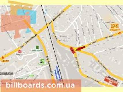 Билборд A в Ивано-Франковске Деповська вул. - вул. Миру схема