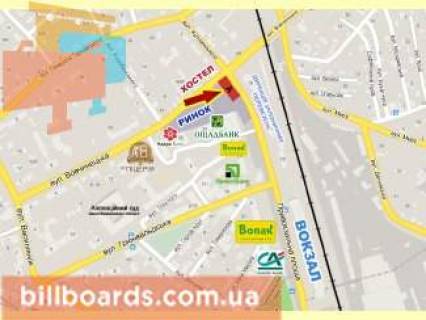 Билборд A в Ивано-Франковске Деповська вул. - вул. Миру, лівий схема