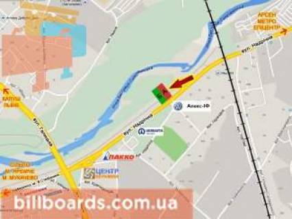 Билборд A в Ивано-Франковске Надрічна вул. схема