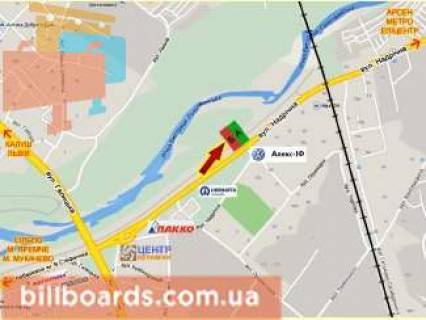 Билборд B в Ивано-Франковске Надрічна вул. схема
