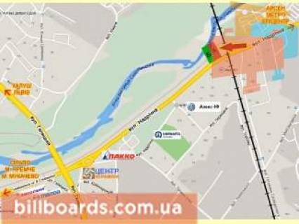 Билборд A в Ивано-Франковске Надрічна вул., біля ж / д схема
