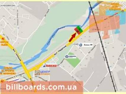 Білборд, Бігборд (Борд)  B у Івано-Франківську Надрічна вул., Біля ж / д схема