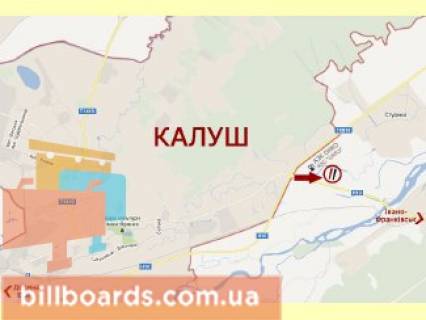 Билборд B в Калуше В'їзд з боку Івано-Франківська схема