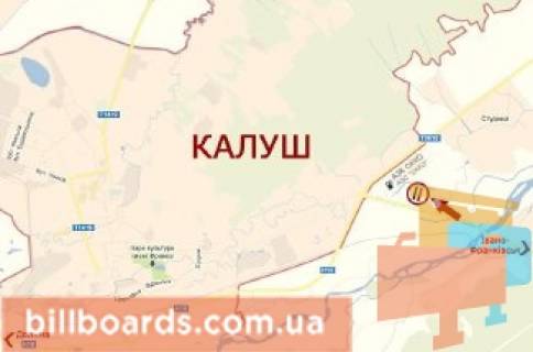 Билборд A в Калуше В'їзд з боку Івано-Франківська схема