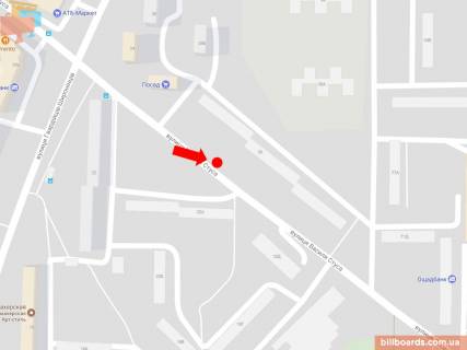 Билборд B в Харькове, 3x6  Василя Стуса вул. (Механізаторська). / Гвардійців-Широнінців вул., 26, в бік Тракторобудівників пр. схема