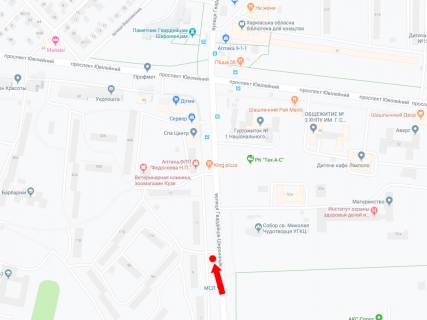 Билборд B в Харькове Гвардійців Широнінців вул., 9 в бік пр. Ювілейного схема