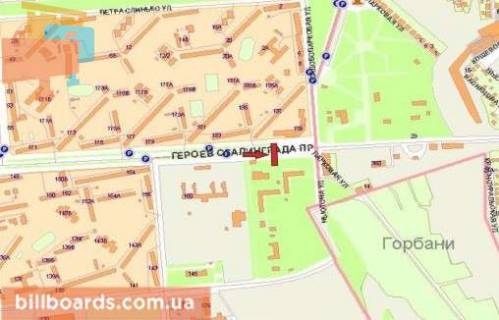 Билборд A в Харькове просп. Байрона (Героїв Сталінграда). - Ньютона вул. схема