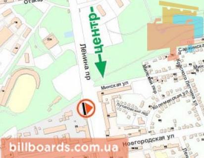 Billboard A in Kharkiv Nauki av. (kolis. Lenina av.) / Mins'ka st., 25, No2 scheme